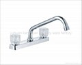 ABS chrome double handle bathroom mixer faucet 2