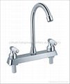 ABS chrome double handle bathroom mixer faucet 3