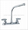 ABS chrome double handle bathroom mixer faucet 4