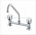 ABS chrome double handle bathroom faucet 3