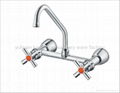 ABS chrome double handle bathroom faucet 5