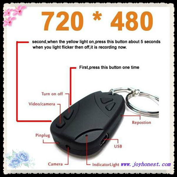 HD 808 car key chain camera DVR 720p