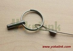 Detent pin with lanyard