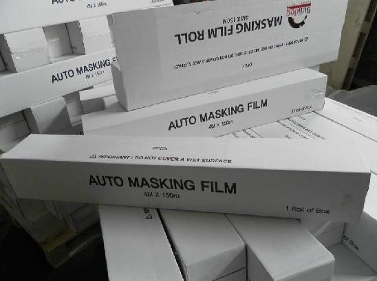 Professional HDPE Automotive paint masking film with paper core for spay paint 4