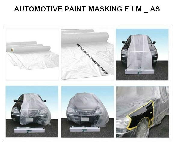 Professional HDPE Automotive paint masking film with paper core for spay paint 5