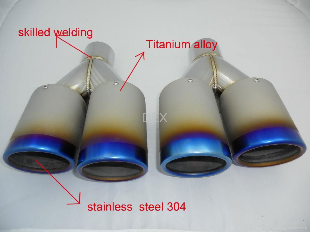 exhaust muffler dual tips Titanium alloy