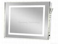 Backlit bath mirror with picture frame