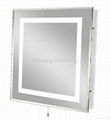 Illuminated bathroom mirror with picture