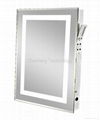 Illuminated bath mirror with picture frame perimeter light band 2