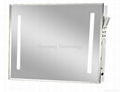 Backlit bath mirror with one rectangular