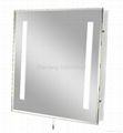 Illuminated mirror with one rectangular light strip at each side 1