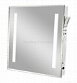Illuminated mirror with one rectangular light strip at each side 2