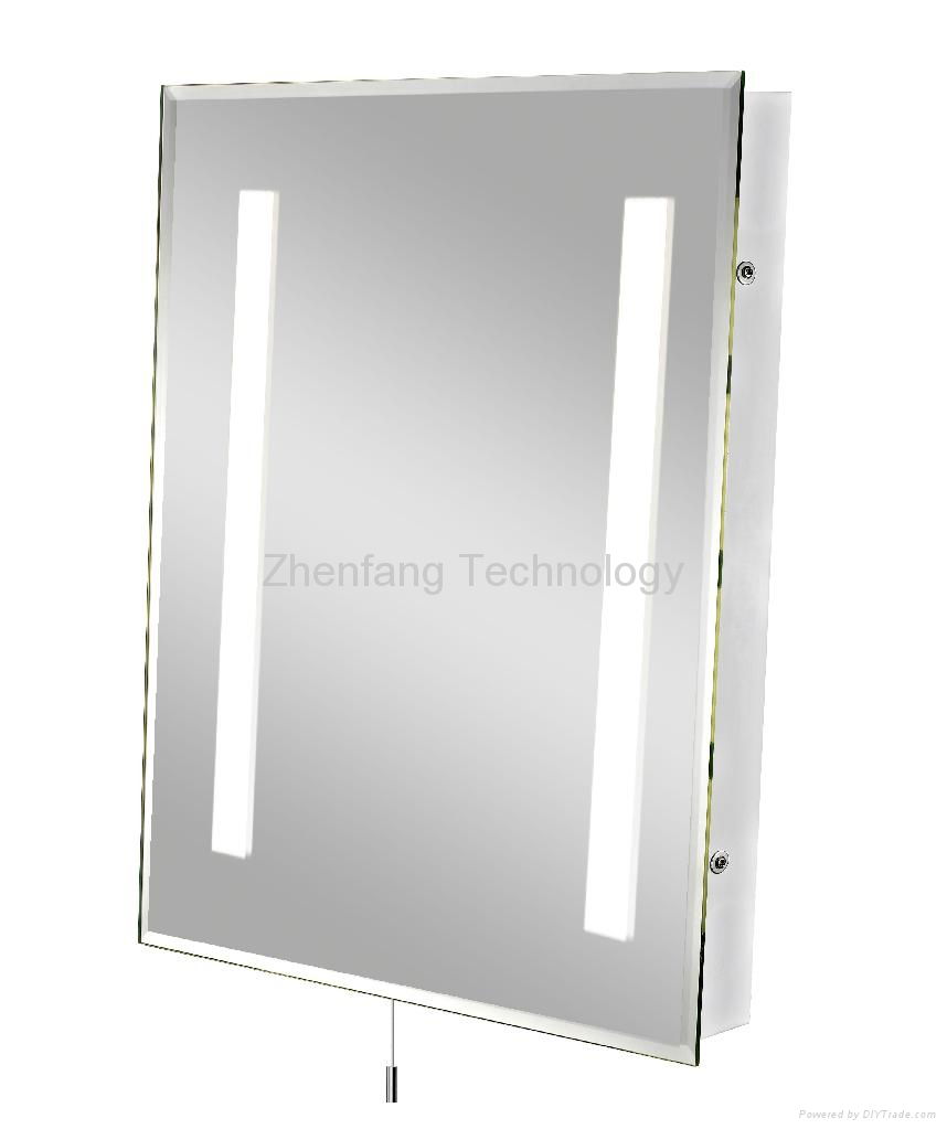 IP44 Rated bathroom mirror with one rectangular light strip at each side