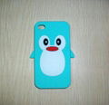  iphone4S可爱企鹅硅胶手机套