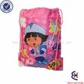 Dora printed kids satin drawstring bags