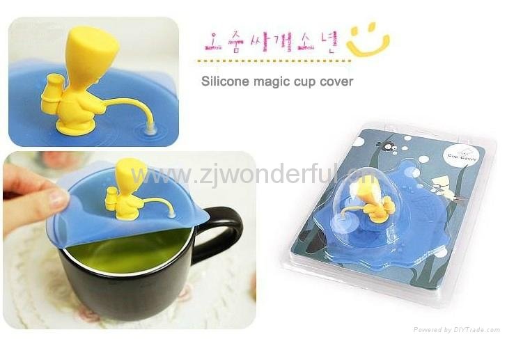 Silicone magic cup cover 