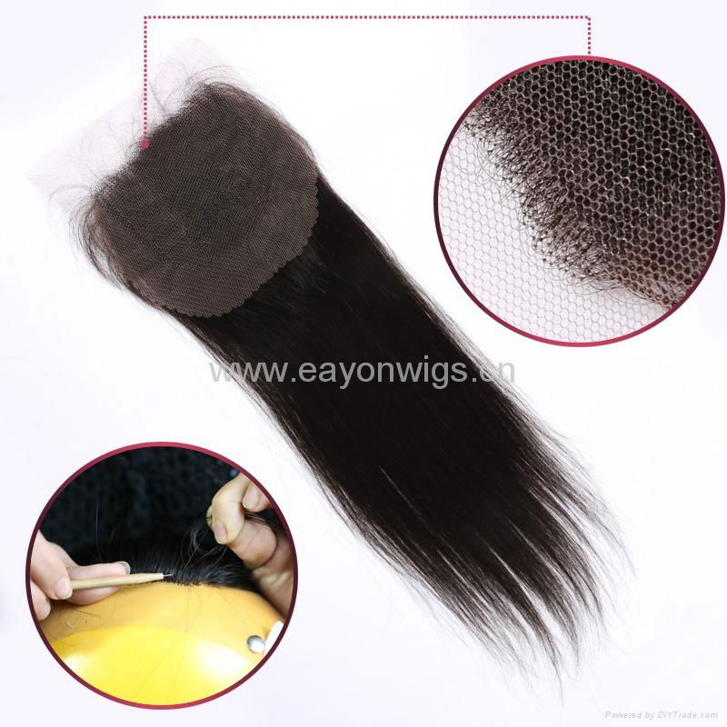 Factory price Brazilian human hair closure 3