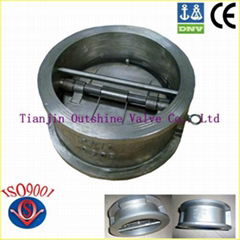 stainless steel wafer type dual disc check valve