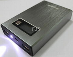 Large capacity FJD-M12 portable power bank 13800mAh with double-plugs 