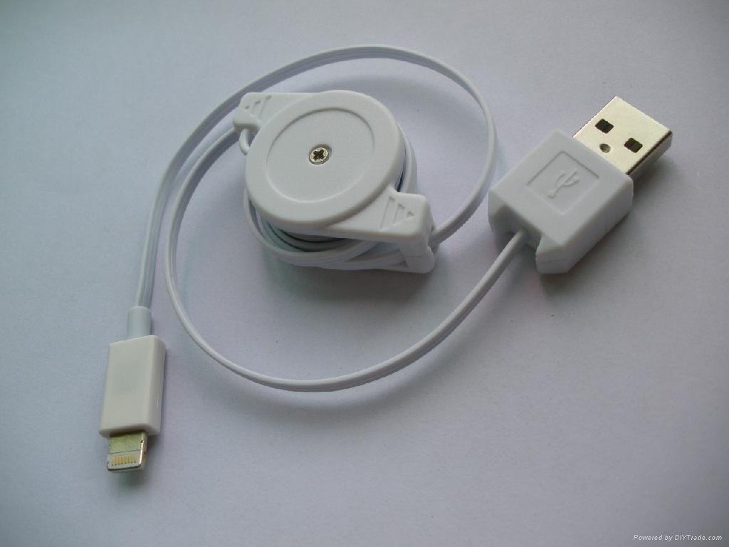 8pin lightning retractable usb for iphone5 cable