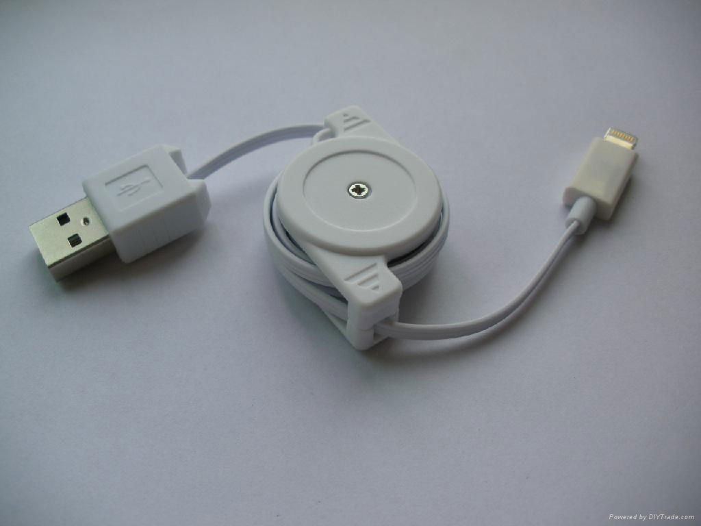 8pin lightning retractable usb for iphone5 cable 2