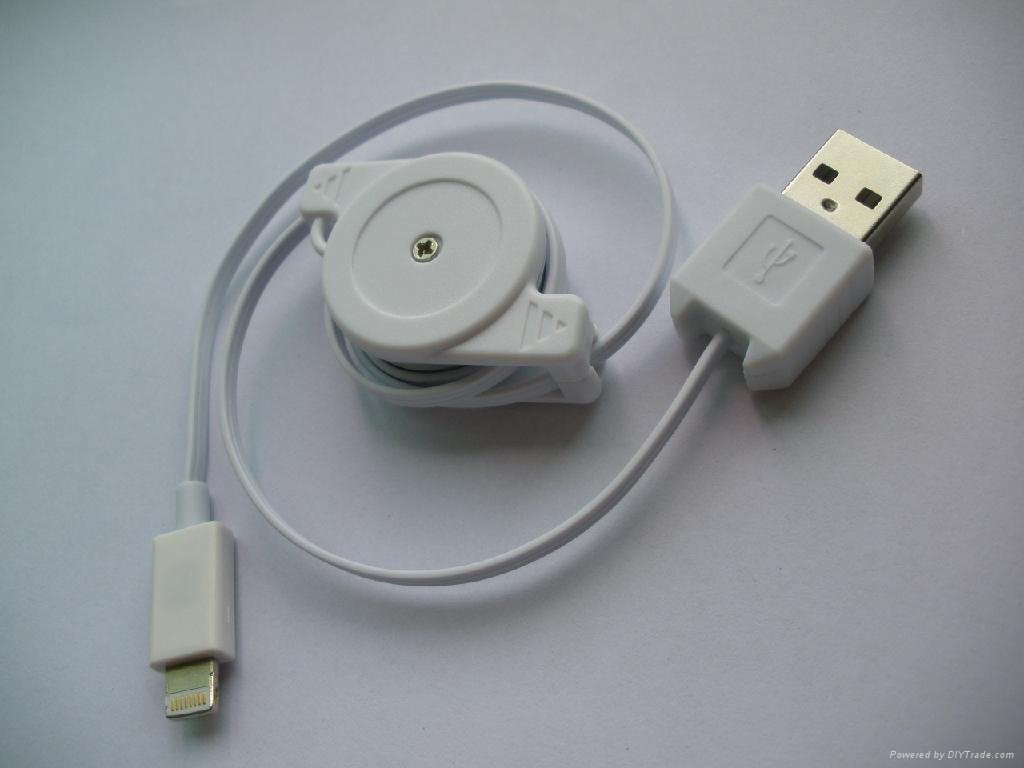 8pin lightning retractable usb for iphone5 cable 5