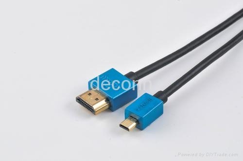 Super fine Micro HDMI (Type D) to HDMI1.4V  High Speed HDMI Cable 