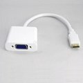 White HDMI to VGA adapter Video Converter adapter 1080P for PC