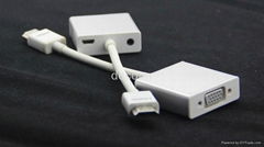 White HDMI to VGA adapter support Video &Audio Converter adapter 1080P for PC