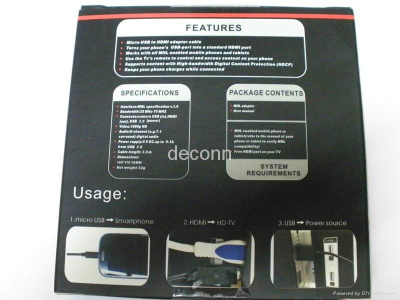 Micro USB 11P TO HDMI Female HDTV Adapter for Samsung Galaxy S3 i9300 5
