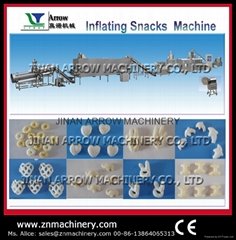 Core filling/inflating snacks process line