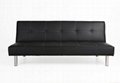 3 SEATER BLACK FAUX LEATHER SOFA BED