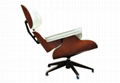 LEATHER CHARLES EAMES STYLE LOUNGE CHAIR AND OTTOMAN 4