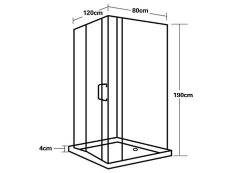 Rectangle Shower Enclosure PIVOT door 800×1200×1900 Tray 5