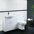 BATHROOM VANITY UNIT BACK TO WALL TOILET SUITE HIGH GLOSS CONCEALED CISTERN