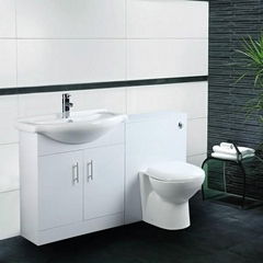 BATHROOM VANITY UNIT BACK TO WALL TOILET SUITE HIGH GLOSS CONCEALED CISTERN