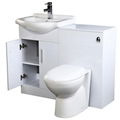 BATHROOM VANITY UNIT BACK TO WALL TOILET SUITE HIGH GLOSS CONCEALED CISTERN 3