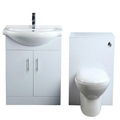 BATHROOM VANITY UNIT BACK TO WALL TOILET SUITE HIGH GLOSS CONCEALED CISTERN 4