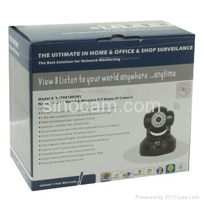 H.264 Wireless P/T Dome IP Camera, Support 2 Way Audio, WIFI and Motion Detectio 5
