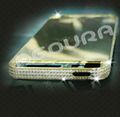 Iphone 5 Mirror Crt Gold Housing With Transparent Diamond 2