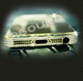 Iphone 5 Mirror Crt Gold Housing With Transparent Diamond 4