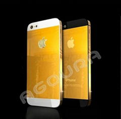 Iphone 5 Logo bright gold with diamond back plate