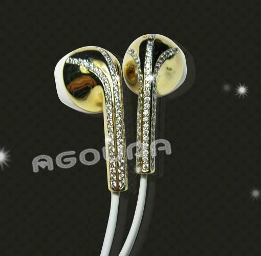 iPhone5/5S gold with diamond Earphone