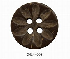 Engraved coconut flower button