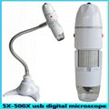 5X-500X handheld adjustable digital zoom microscope 500X with measuring microsco 2