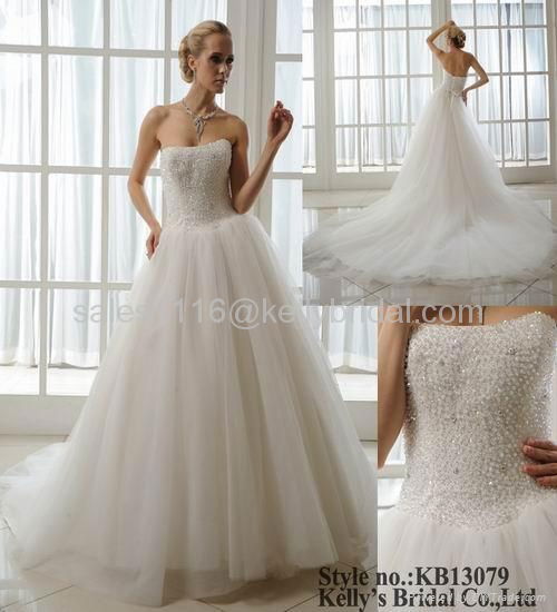 tulle and beading wedding dress 2014 1