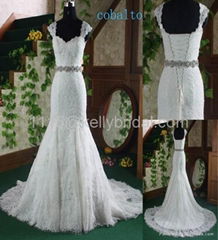 ivory color french lace mermaid wedding dress designer wedding dress 2013