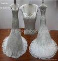 ivory color french lace mermaid wedding dress designer wedding dress 2013 2