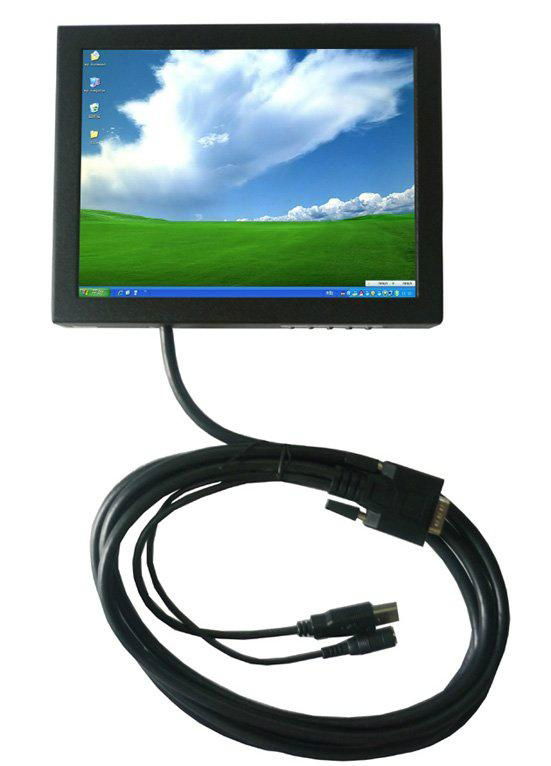 8 Inchs Metal Cover VGA Monitor with Touch Screen for IPC Display