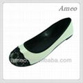 Beautiful flat ballerina shoes with lace toe cap for women  1